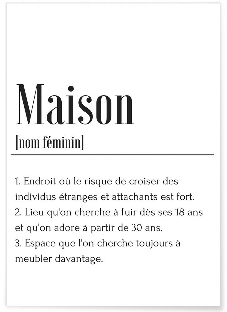 Affiches - AFFICHES DÉFINITIONS PIÈCES DE LA MAISON - L'AFFICHERIE