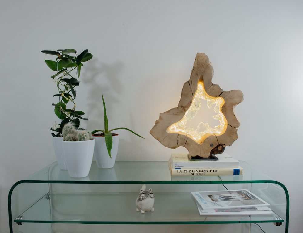 Table lamps - Light Lamp Ring Raw Waves 40 cm - ARANGO