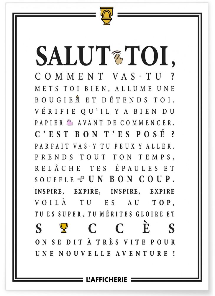 Affiches - AFFICHES TOILETTES - SALLE DE BAIN - L'AFFICHERIE
