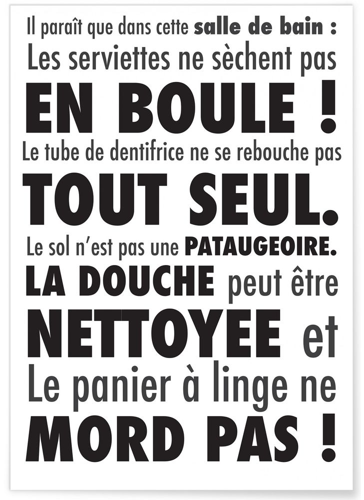 Affiches - AFFICHES TOILETTES - SALLE DE BAIN - L'AFFICHERIE