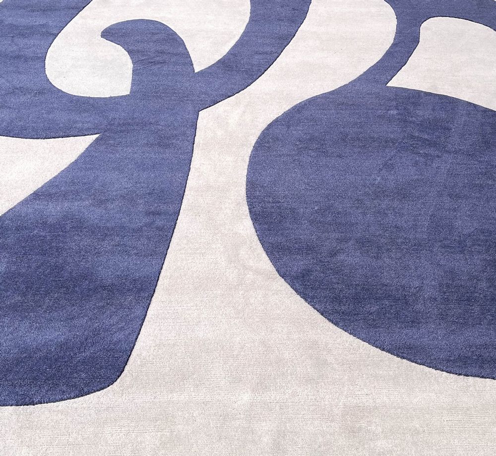 Rugs - Barcelona Royal Blue Hand Knotted Rug - TAPIS ROUGE