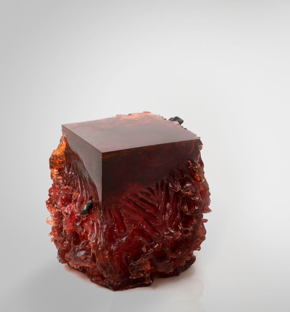 Sculptures, statuettes and miniatures - Materiality Vol. 1: Side Table & Stool by Eduard Locota. Acrylic Glass & Bronze - LO CONTEMPORARY