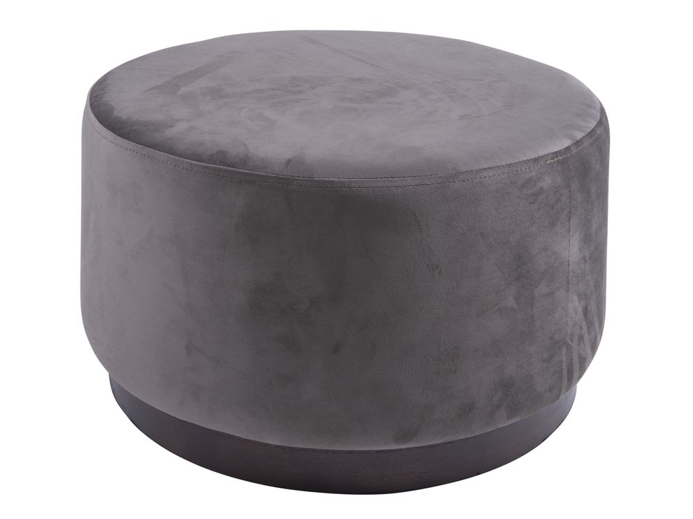 Footrests - Pouf W. Wood Rim Large - LEITMOTIV
