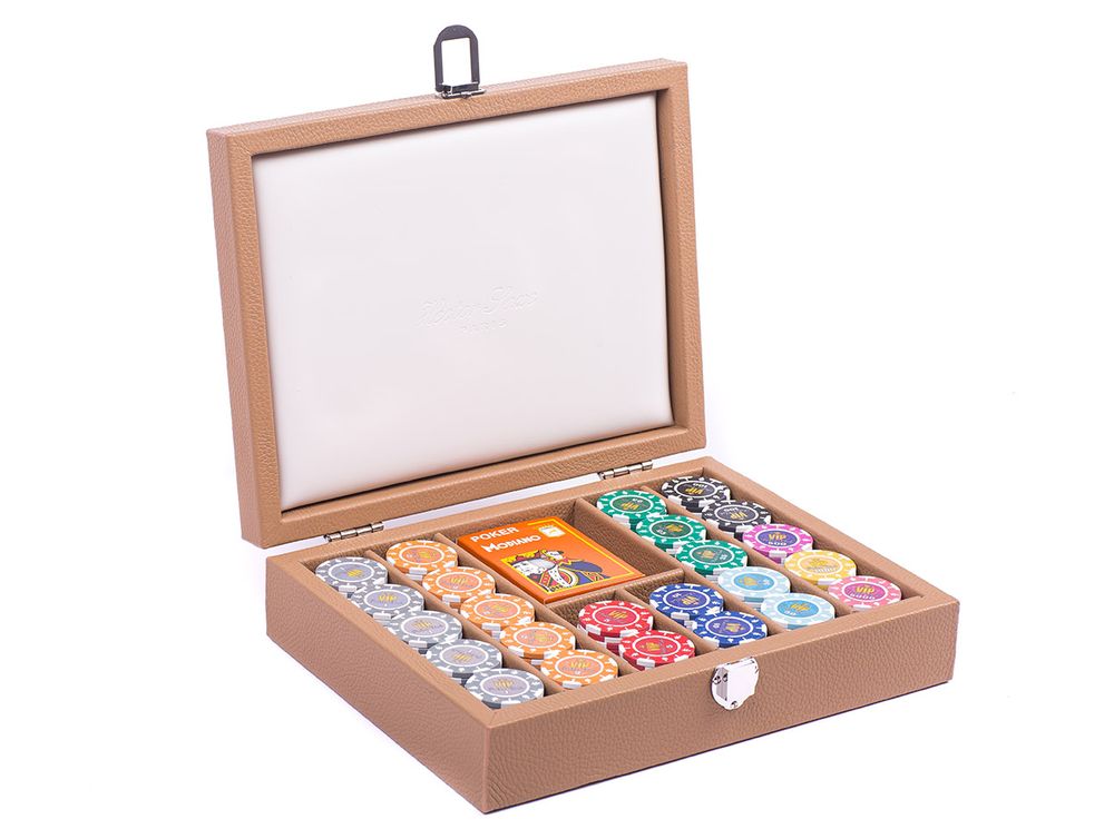 Petite maroquinerie - Coffret Poker 240 jetons I Cuir Buffle, façon Alligator, façon Galuchat - HECTOR SAXE PARIS DEPUIS 1978