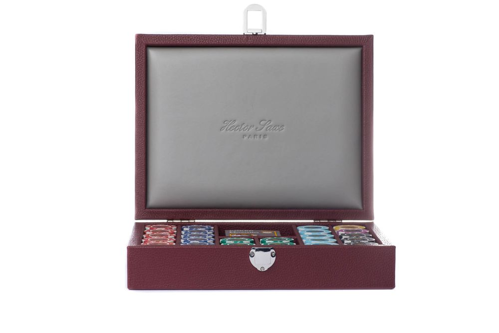 Petite maroquinerie - Coffret Poker 240 jetons I Cuir Buffle, façon Alligator, façon Galuchat - HECTOR SAXE PARIS DEPUIS 1978