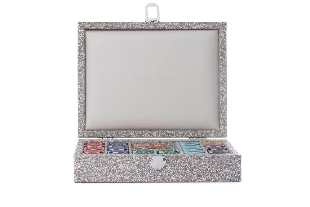 Petite maroquinerie - Coffret Poker 240 jetons I Cuir Buffle, façon Alligator, façon Galuchat - HECTOR SAXE PARIS DEPUIS 1978