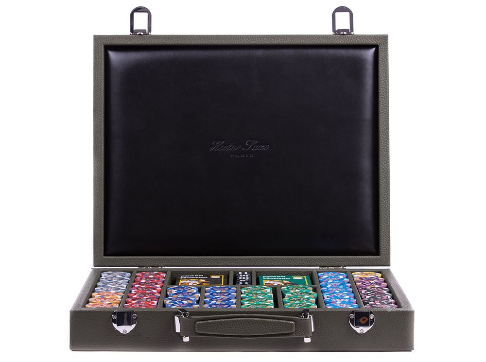 Petite maroquinerie - Coffret Poker 440 jetons I Cuir Buffle, façon Alligator, façon Galuchat - HECTOR SAXE PARIS DEPUIS 1978