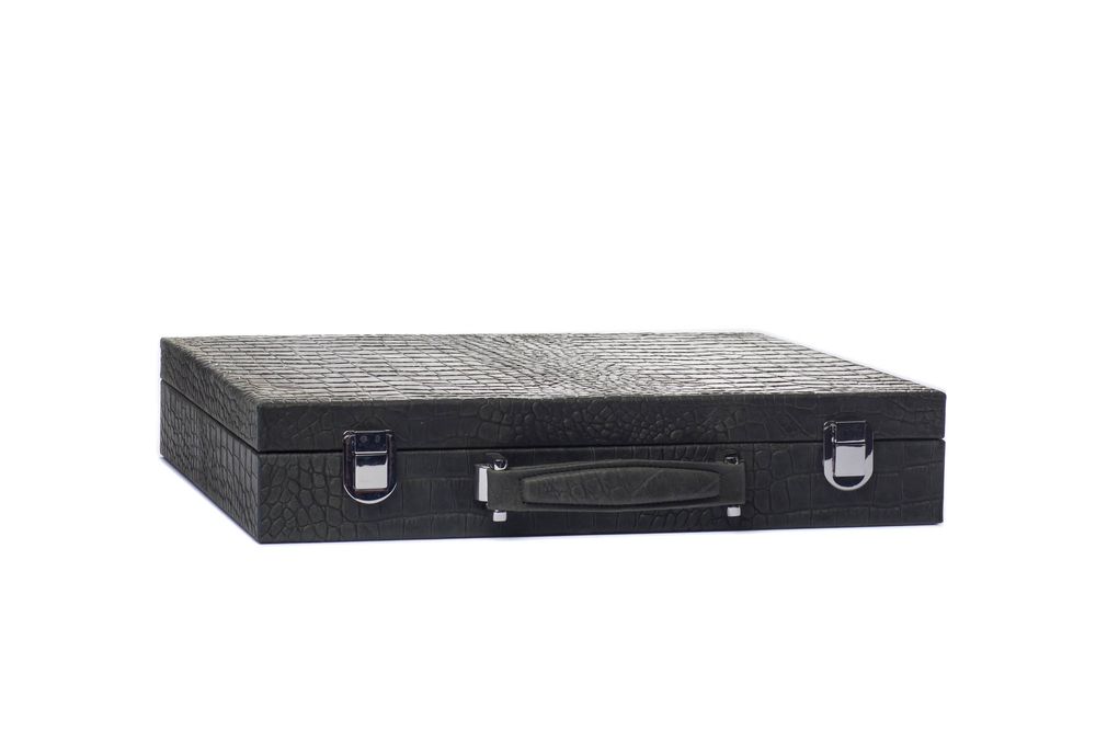 Petite maroquinerie - Coffret Poker 440 jetons I Cuir Buffle, façon Alligator, façon Galuchat - HECTOR SAXE PARIS DEPUIS 1978