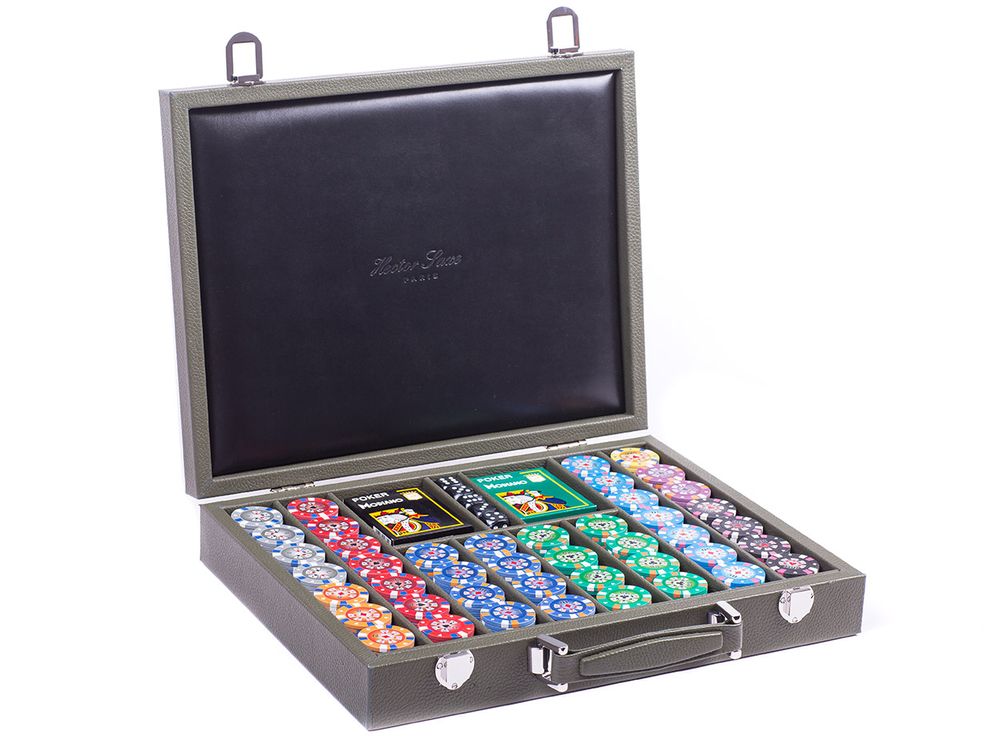 Petite maroquinerie - Coffret Poker 440 jetons I Cuir Buffle, façon Alligator, façon Galuchat - HECTOR SAXE PARIS DEPUIS 1978
