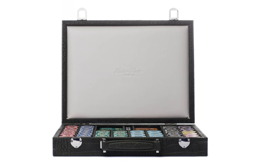 Petite maroquinerie - Coffret Poker 440 jetons I Cuir Buffle, façon Alligator, façon Galuchat - HECTOR SAXE PARIS DEPUIS 1978