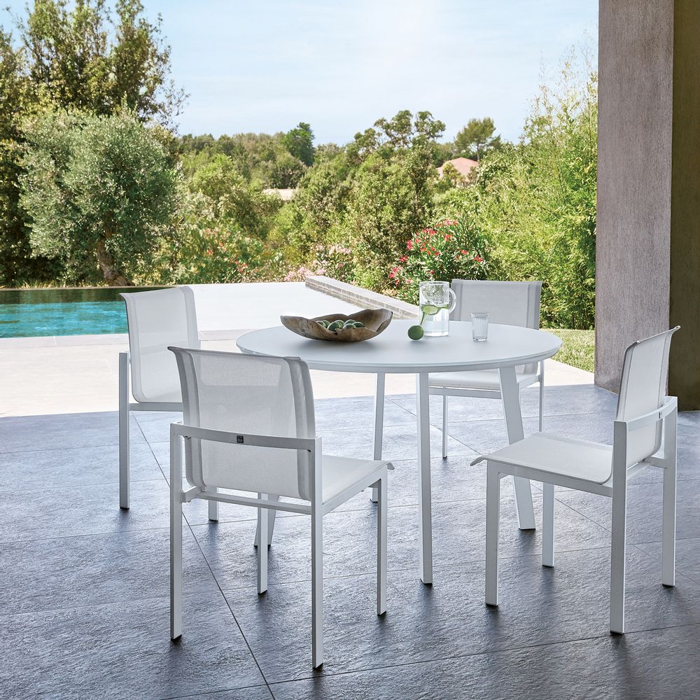 Other tables - KWADRA dining table diam.120 glass top - SIFAS