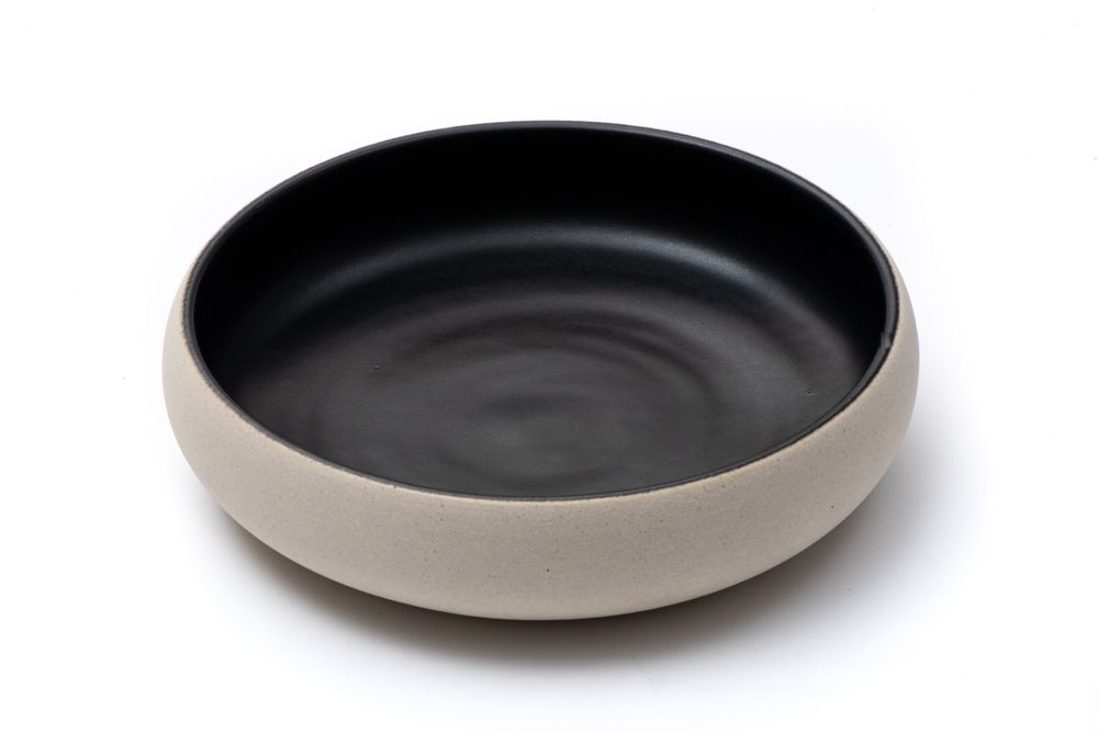 Everyday plates - Suede cover and oak table - MAISON YAK