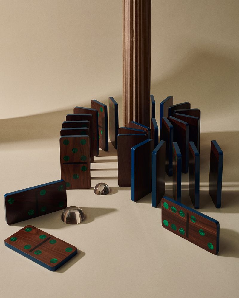 Objets de décoration - Grand ensemble domino en bois de pui et malachite par Marcela Cure - MARCELA CURE