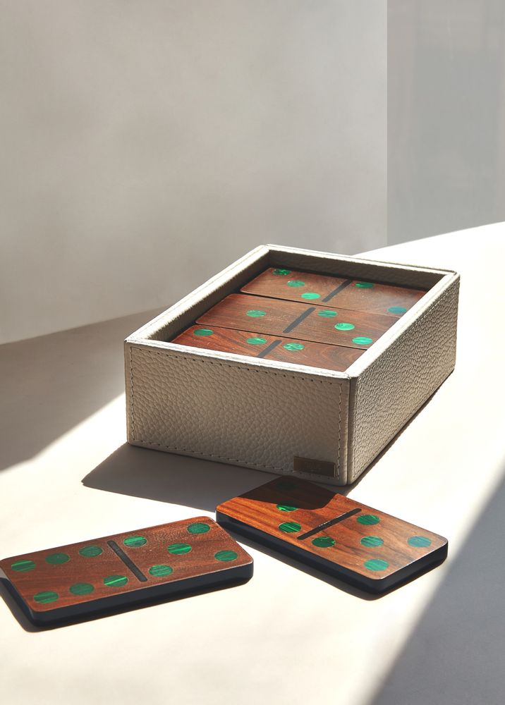 Objets de décoration - Grand ensemble domino en bois de pui et malachite par Marcela Cure - MARCELA CURE