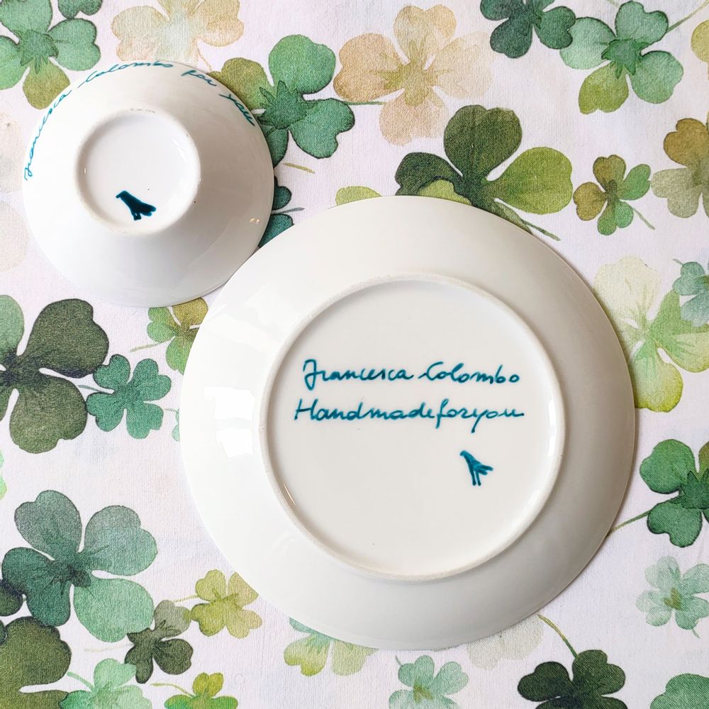 Assiettes au quotidien - Ensemble apéritif Trèfle à quatre feuilles - FRANCESCA COLOMBO