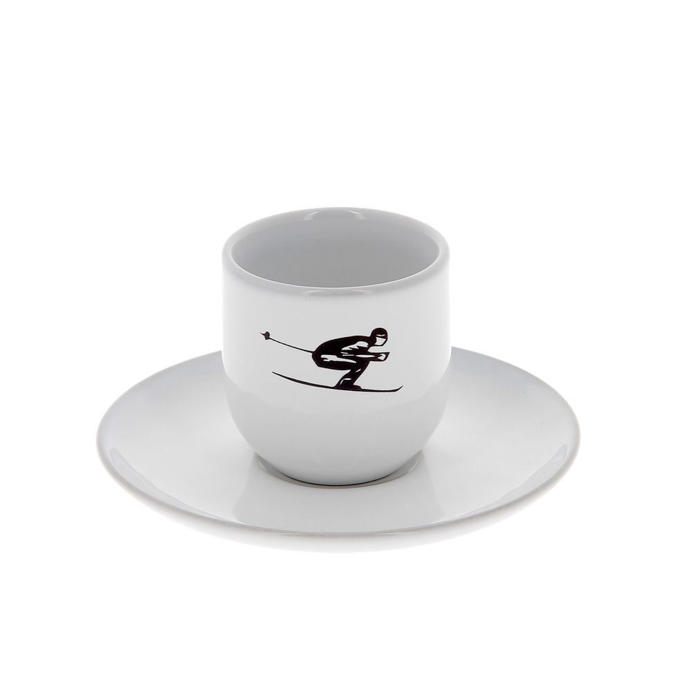 Tasses et mugs - Tasse à expresso sous-coupe schuss à la montagne - CRÉATIONS LÉONIE'S FRANCE
