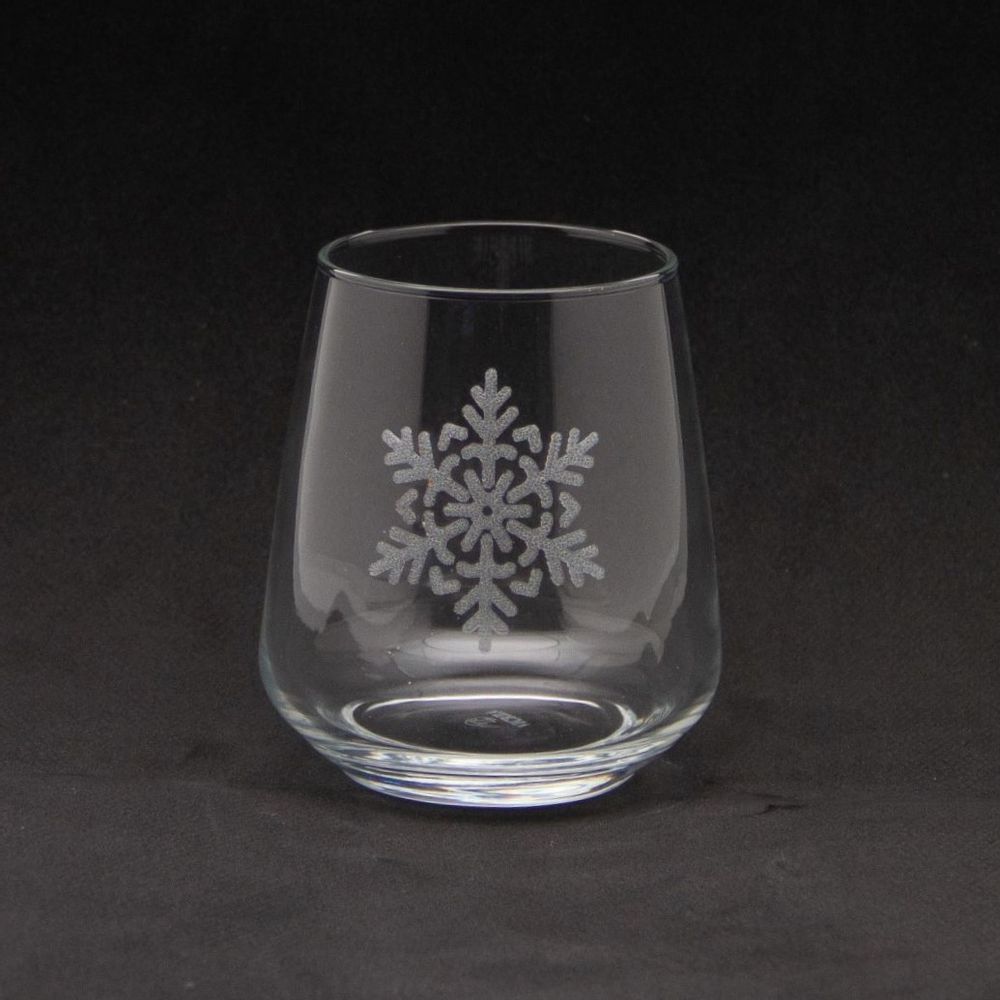 Verres - Verre à eau petit décor flocon 35cl - univers montagne - CRÉATIONS LÉONIE'S FRANCE