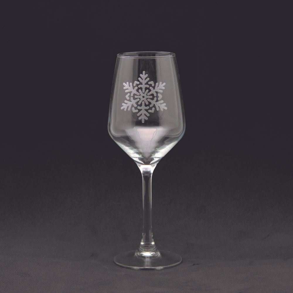 Verres à pied - Verre à vin petit décor flocon 31cl - univers montagne - CRÉATIONS LÉONIE'S FRANCE