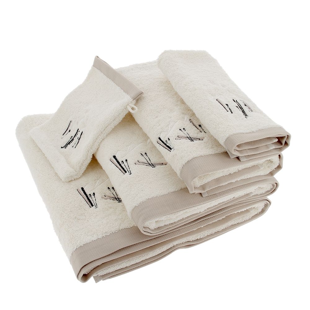 Serviettes de bain - Drap bain Stars & Ski motif montagne iceberg 140x70cm - CRÉATIONS LÉONIE'S FRANCE
