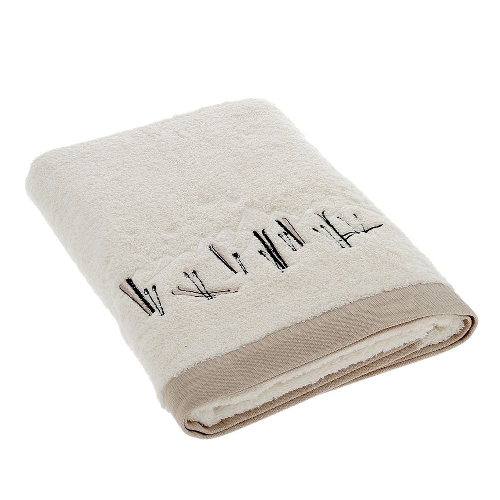 Serviettes de bain - Drap bain Stars & Ski motif montagne iceberg 140x70cm - CRÉATIONS LÉONIE'S FRANCE