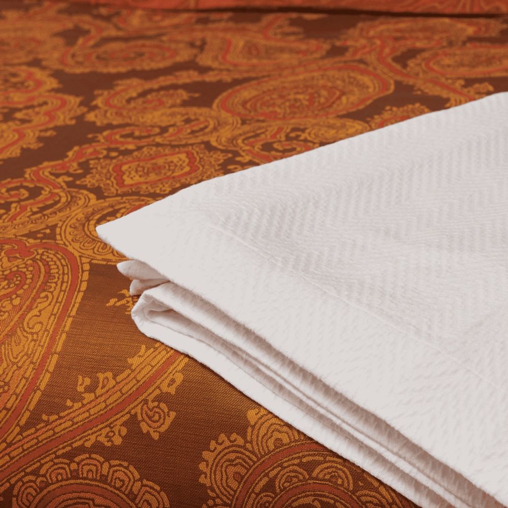 Bed linens - Duvet Cover - Jacquard Weave 600 TC Sateen-Finished and 4 Pillowcases (Baroque) - VIDDA ROYALLE