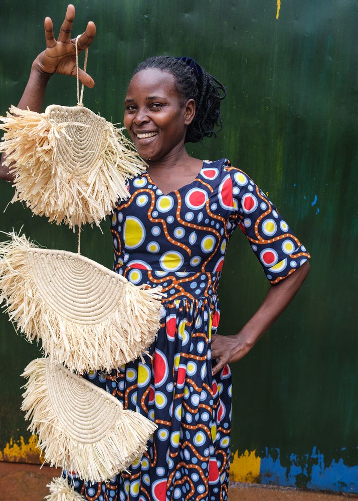 Decorative objects - Natural Raffia Parade Mobile - ALL ACROSS AFRICA + KAZI