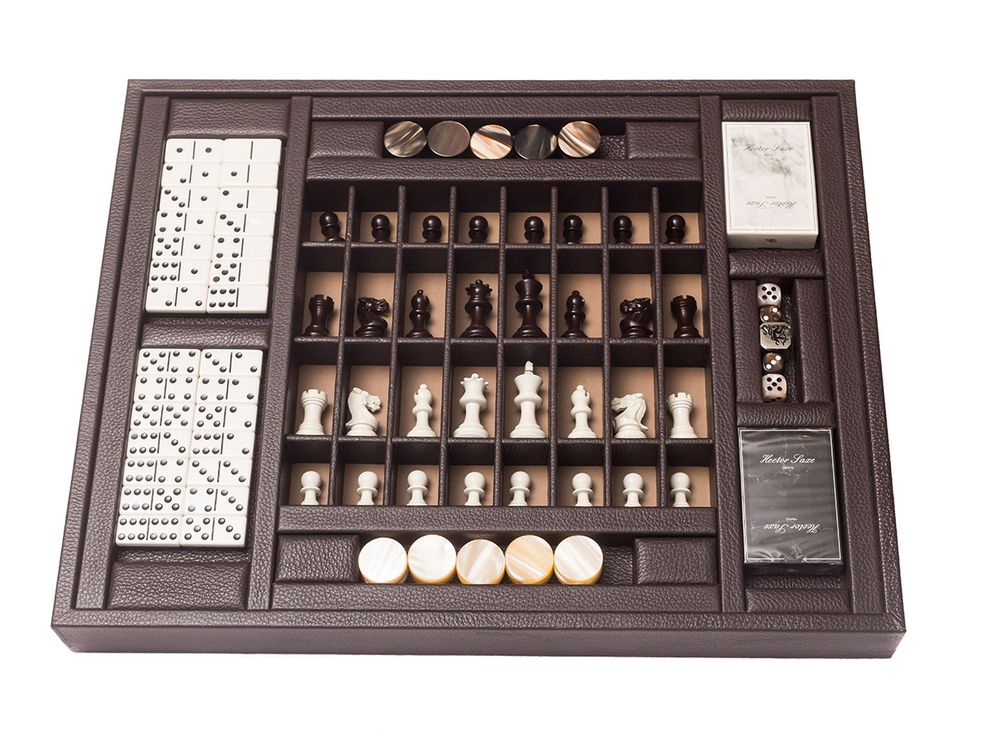 Petite maroquinerie - Coffret Multi-jeux I Cuir Buffle - HECTOR SAXE PARIS DEPUIS 1978