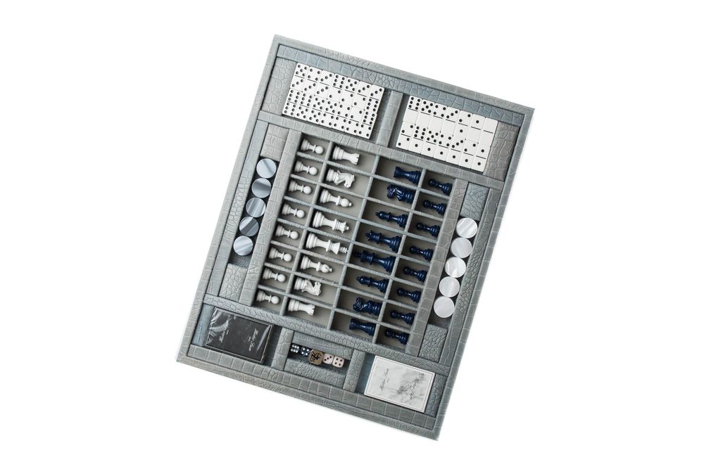 Leather goods - Multi-games Box I Alligator effect Leather - HECTOR SAXE PARIS DEPUIS 1978
