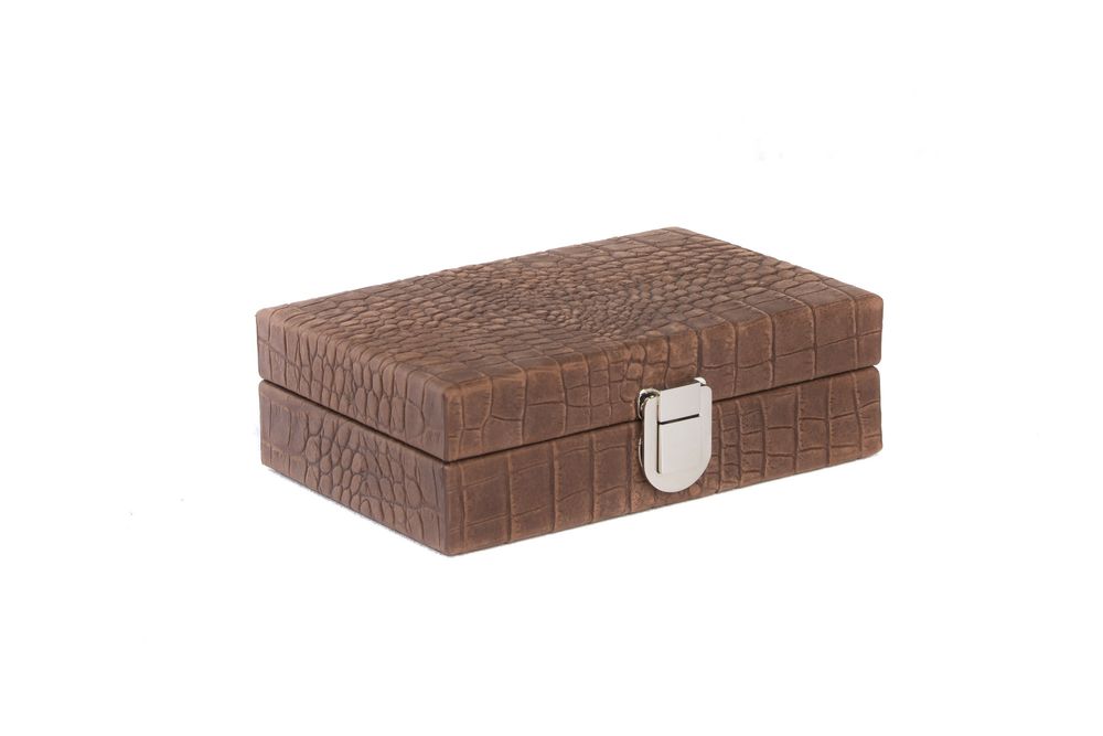 Petite maroquinerie - Coffret Cartes I Cuir façon Alligator - HECTOR SAXE PARIS DEPUIS 1978