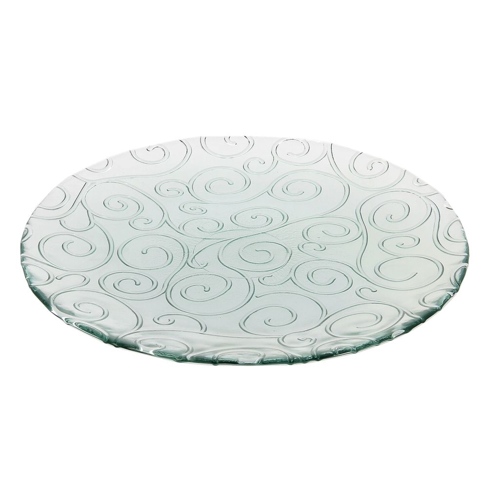 Formal plates - Display Dish Recycled Glass Volutes 32cm Mountain Inspired - CRÉATIONS LÉONIE'S FRANCE