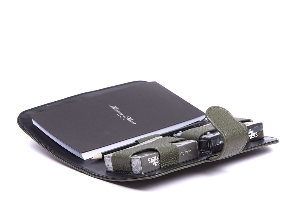 Leather goods - Cards Set I Buffalo, Alligator effect Leather - HECTOR SAXE PARIS DEPUIS 1978