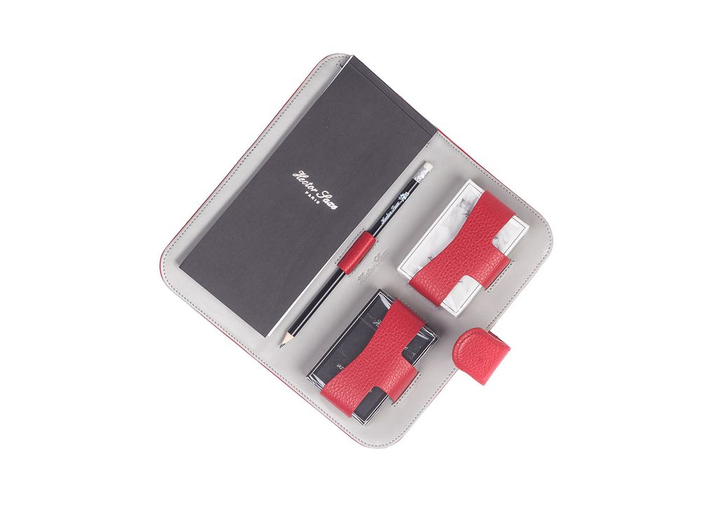 Leather goods - Cards Set I Buffalo, Alligator effect Leather - HECTOR SAXE PARIS DEPUIS 1978