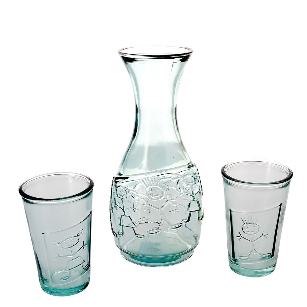 Carafes - Carafe verre recyclé boy & girl 1L - CRÉATIONS LÉONIE'S FRANCE