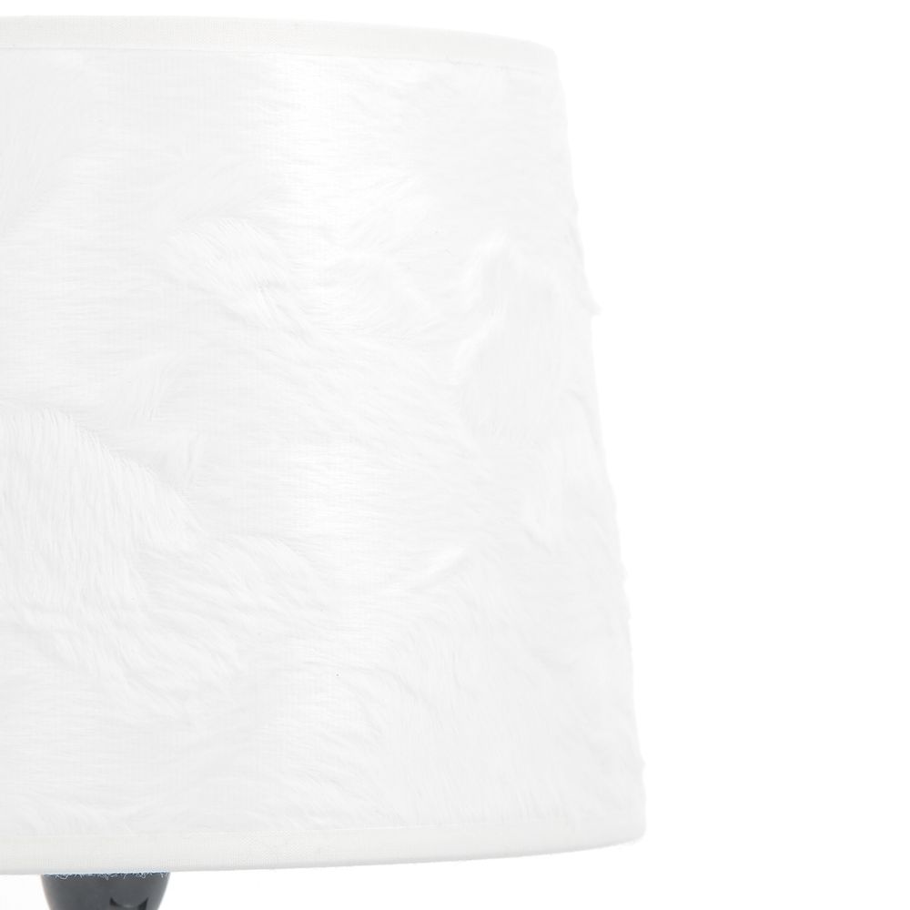 Abat-jours - Abat-jour cylindrique fourrure blanche relief poil ras façon chevreau à la montagne diamètre 20cm - CRÉATIONS LÉONIE'S FRANCE