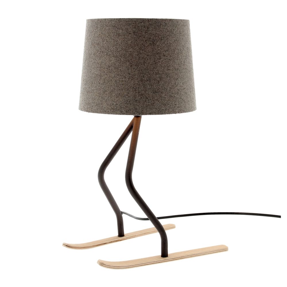 Blinds - Cylindrical lampshade in grey wool diameter 20cm - mountain universe - CRÉATIONS LÉONIE'S FRANCE