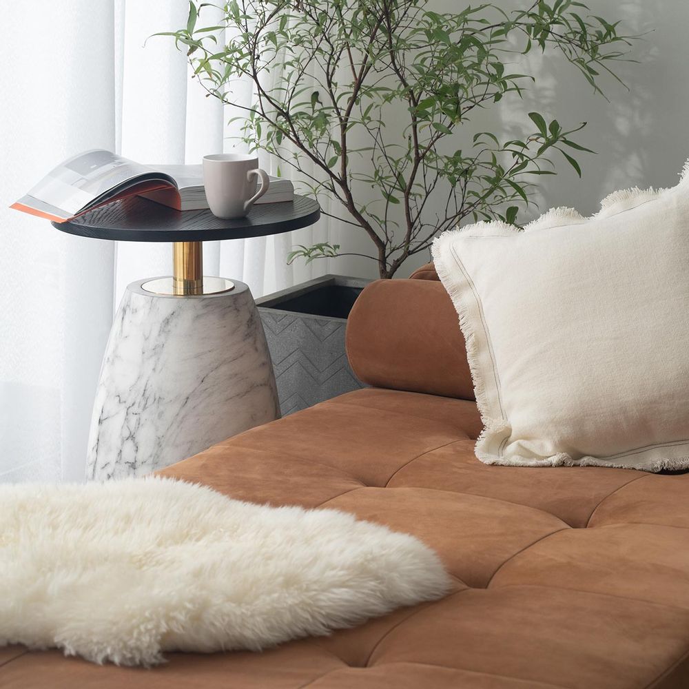 Objets design - Table d'appoint marbre avec plateau en bois | Pupil - URBAN LEGEND