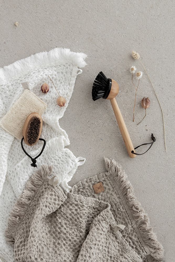 Bath towels - LINEN WAFFLE TOWEL, 26 x 58 cm - XERALIVING