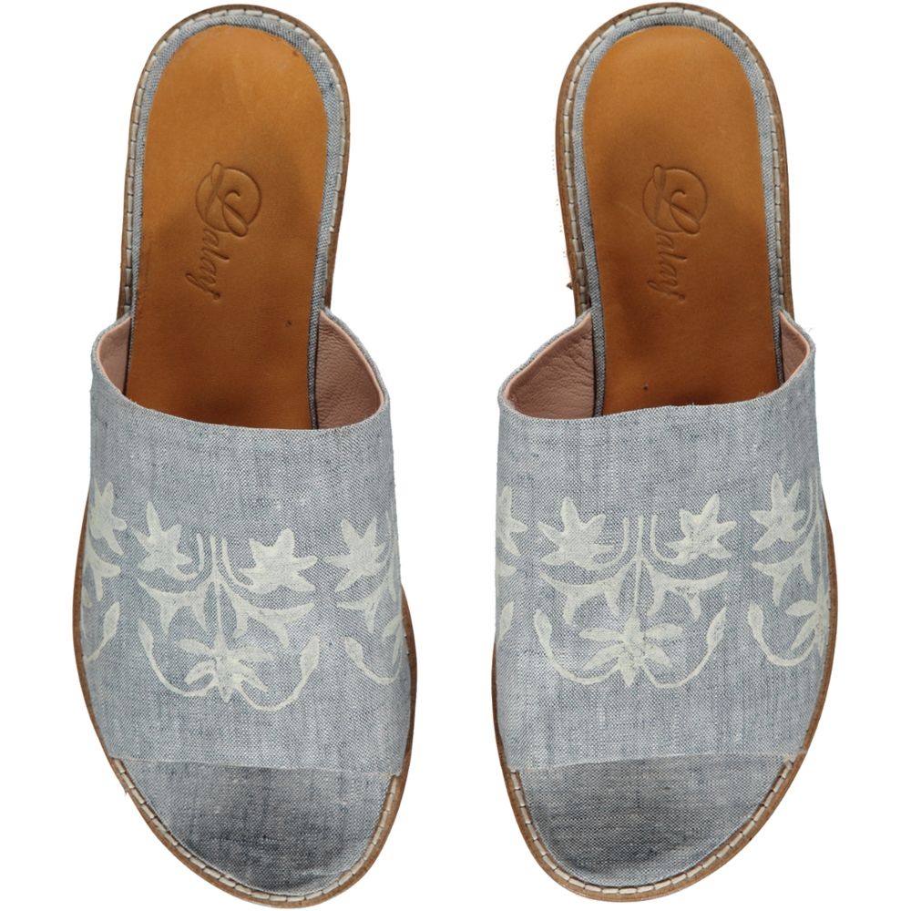 Homewear - CAFTAN AZRA HANDPRINTED HANDMADE LINEN HOMEWEAR SET LEATHER SHOE SLIPPER - LALAY
