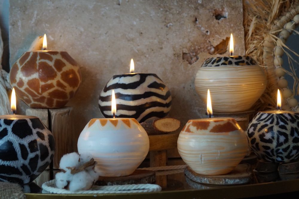 Gifts - ZEBRA SWAZIPOT BALL CANDLE - KANDHELA