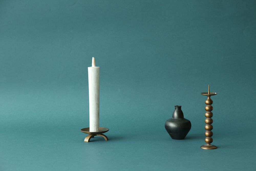 Candlesticks and candle holders - GUSOKU - Tripod - brass candle holder - NOUSAKU