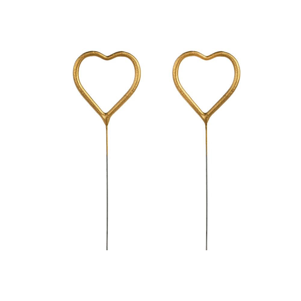 Decorative objects - Sparklers Heart, gold, 16.5cm - PARTYDECO