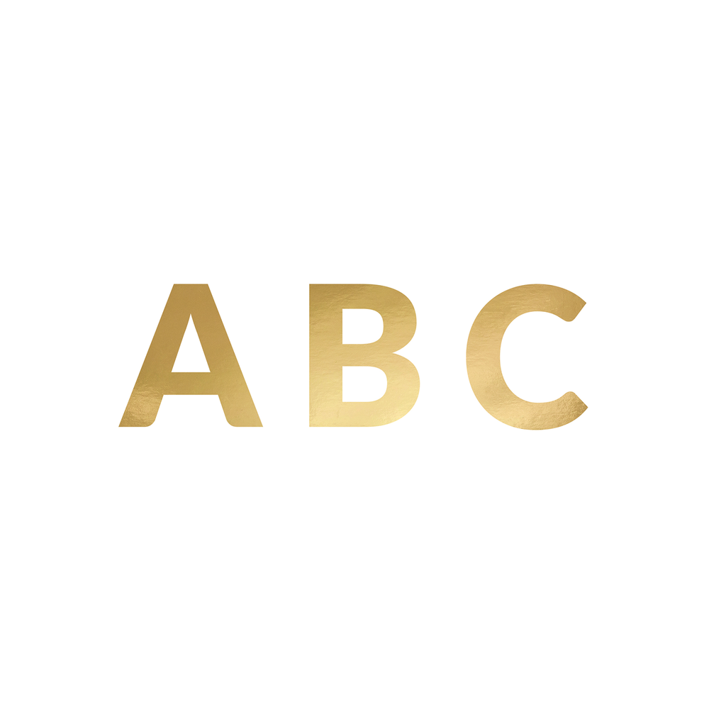 Children's party decorations - Banner Alphabet, gold, 14cm - PARTYDECO