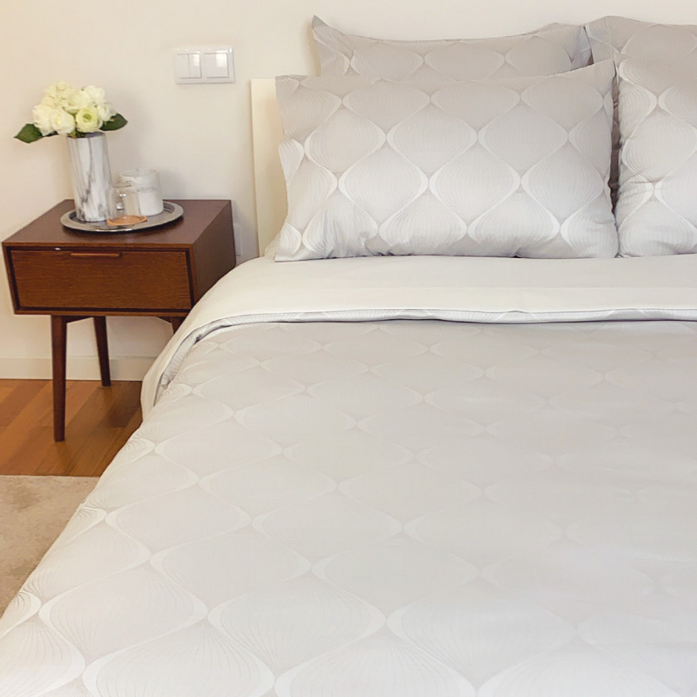 Linge de lit - Housse de Couette Blanche + 2 Taies d'Oreiller - Douro Valley - VIDDA ROYALLE