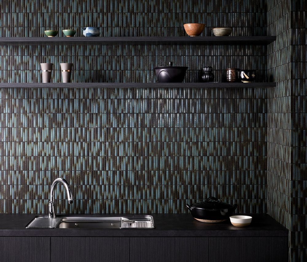 Faience tiles - Yohen - Porcelain Tiles - RAVEN - JAPANESE TILES