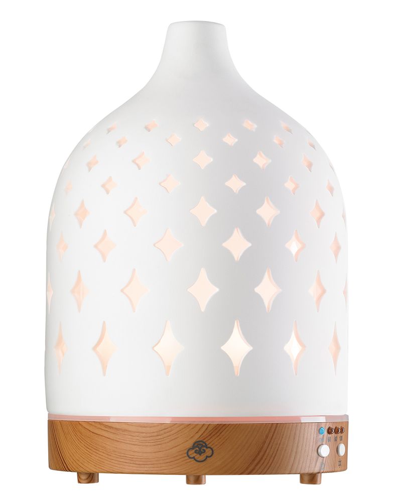 Decorative objects - Supernova Ultrasonic Diffuser- 150ml- white with lightwood base - SERENE HOUSE