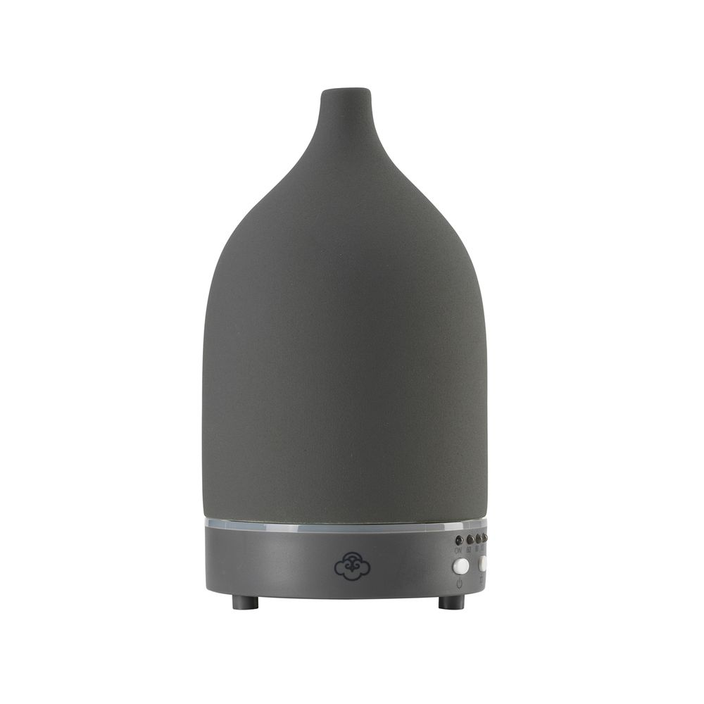 Objets de décoration - Diffuseur à ultrasons Vapor 90ml Gris avec base en bois foncé. - SERENE HOUSE