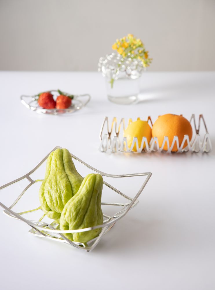 Objets design - Panier pliable - KAGO Square M - étain - NOUSAKU