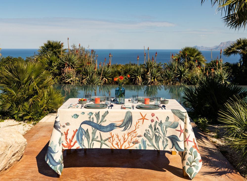 Linge de table textile - Sirene - Nappe en Lin - NAPKING BY BELLAVIA