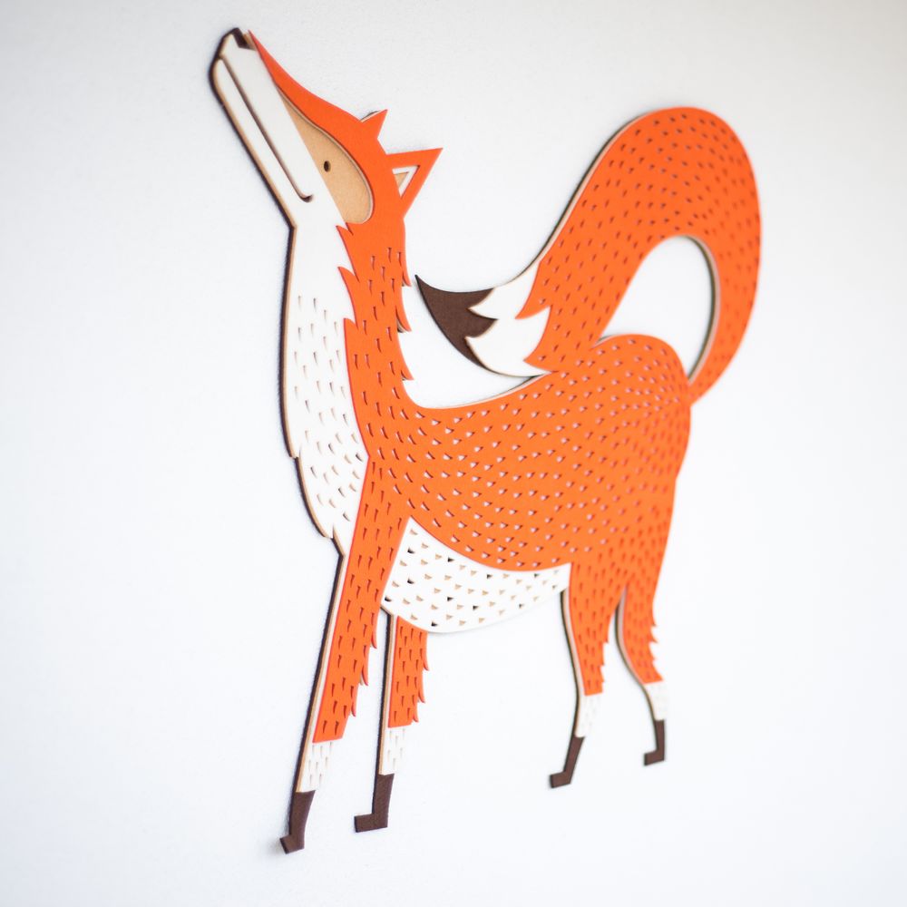 Other wall decoration - Reddy the Fox // Tactile Wall Decoration - MINI ART FOR KIDS