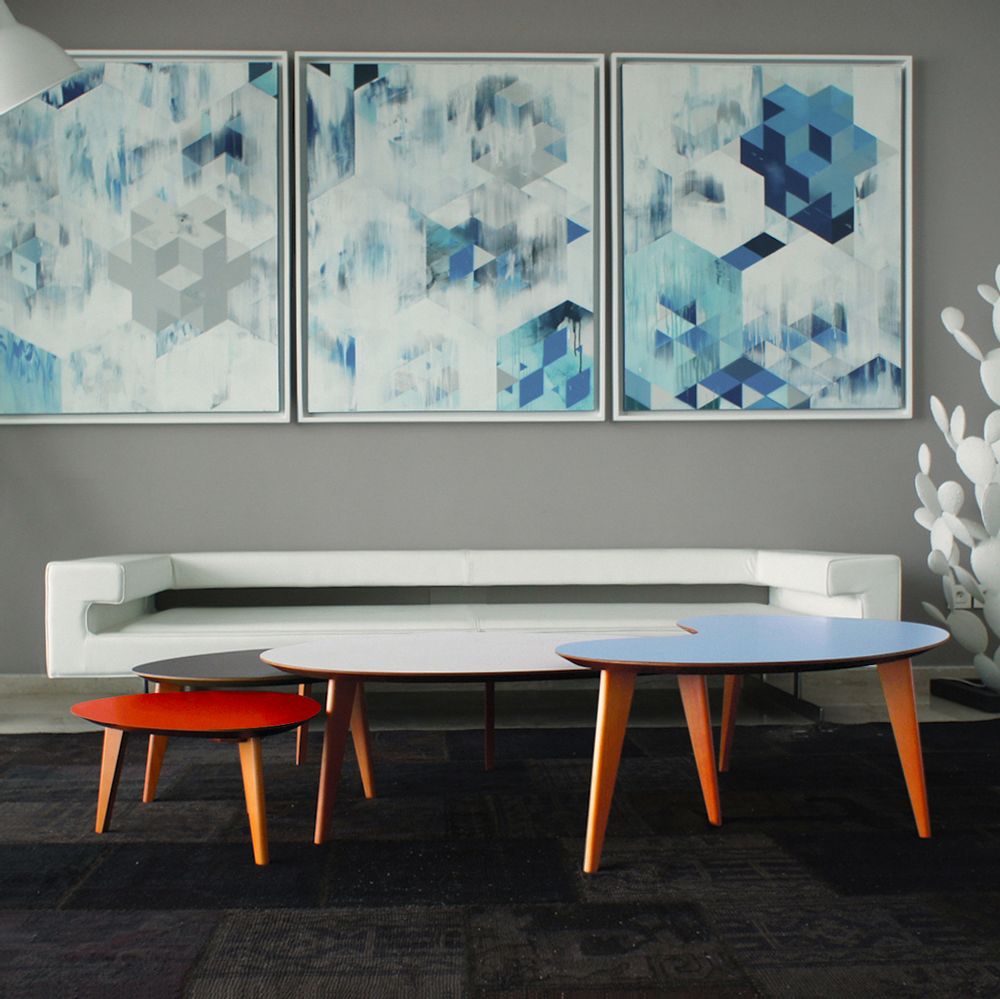 Coffee tables - Nest tables PI1950 - design Fred HERNANDEZ for PIKO Edition. - PIKO EDITION.